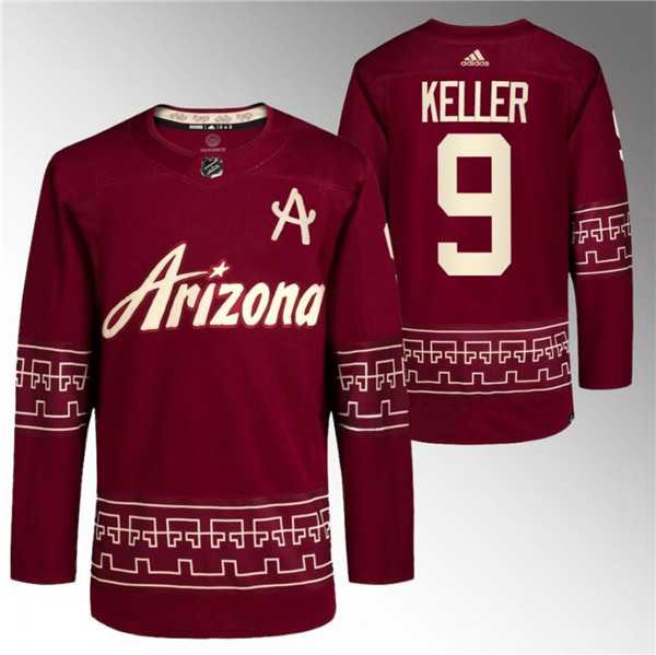 Men%27s Arizona Coyotes #9 Clayton Keller Garnet Alternate Pro Jersey Dzhi